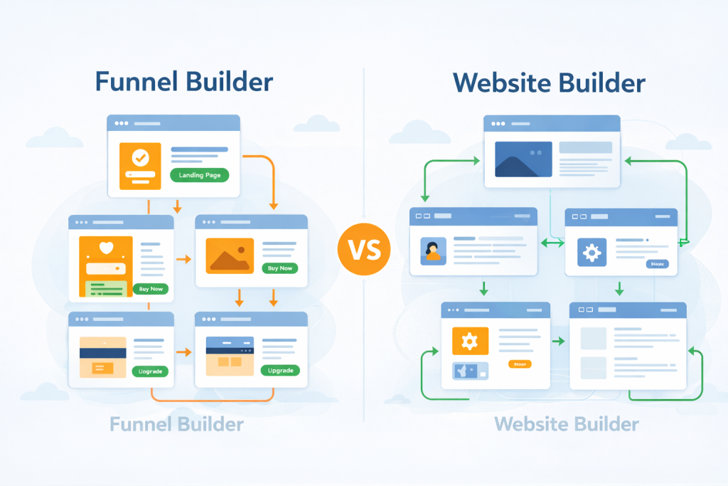 funnel builder vs website builder image